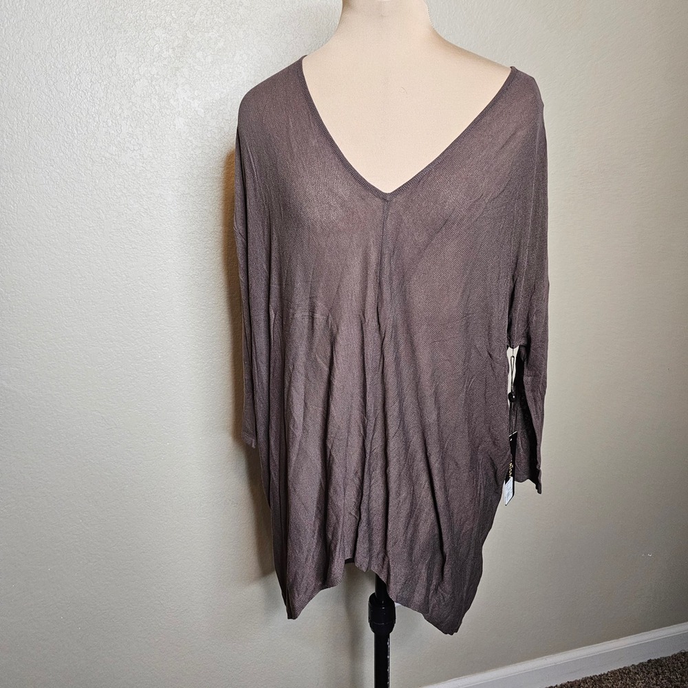 NWT Kerisma V-Neck Sweater Taupe M/L Dolman Sleeve